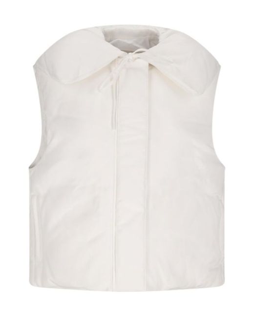 Jil Sander White Sleeveless Padded Gilet