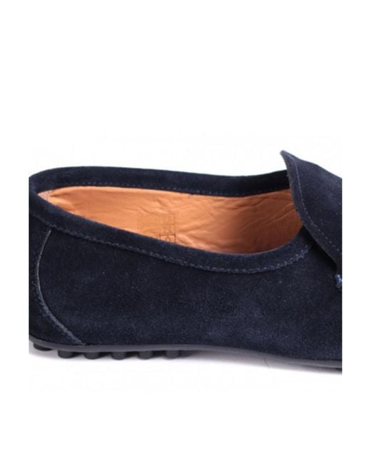 Emporio Armani Blue Round-Toe Flat Loafers for men