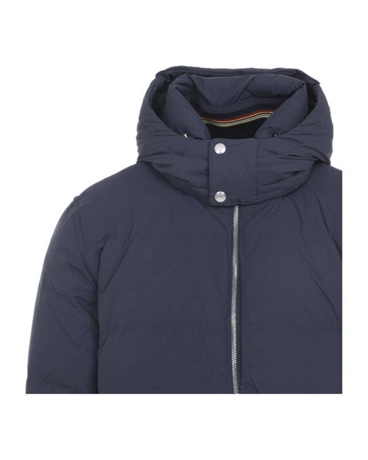 Paul Smith Blue Giubbino Con Cappuccio for men
