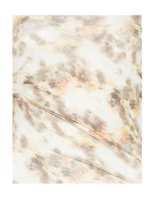Isabel Marant Natural Iber Cut-Out Gathered Top