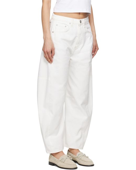 Rag & Bone White Denim Shorts With Belt Loops