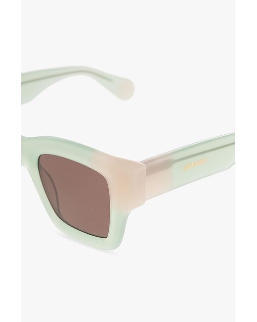 Jacquemus Pink Square Frame Sunglasses for men