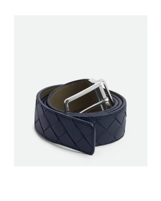 Bottega Veneta Black Intrecciato Buckle Belt for men
