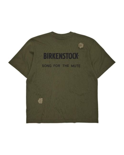 Song For The Mute Green 'The Gardener' Crochet Flower T-Shirt for men