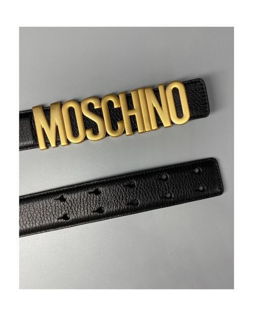 Moschino Black Logo Buckle Belt for men