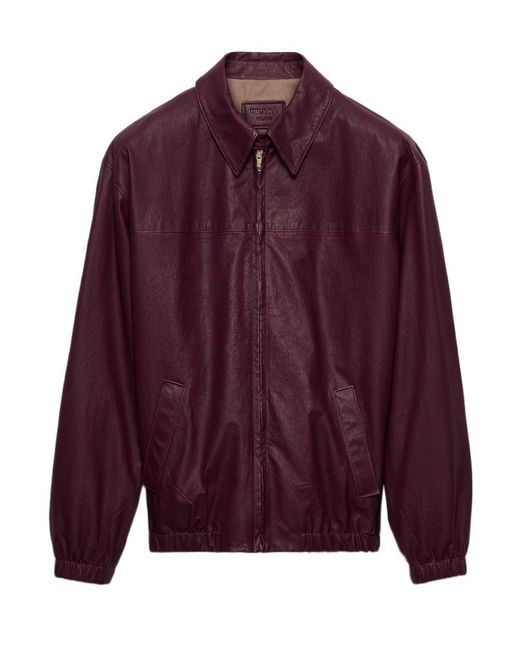 Prada Purple Nappa Leather Jacket