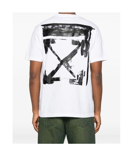 Off-White c/o Virgil Abloh White Logo Printed Crewneck T-Shirt for men