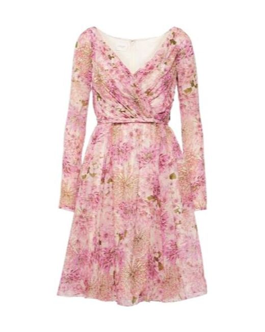 Giambattista Valli Pink Printed Silk Georgette Minidress