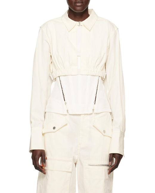 Dion Lee White Lapel Shirt