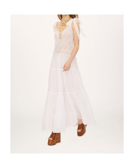 Chloé White Tiered Long Dress