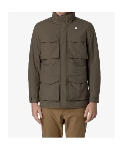 K-Way Brown Short Windbreaker for men