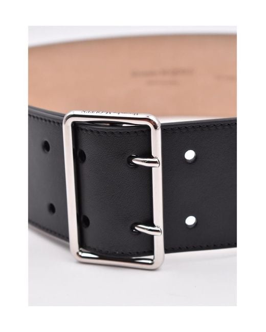 McQueen White Wide Military Belt