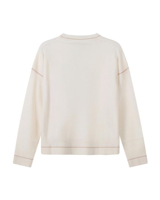 Max Mara White Furio Round Neck Sweater