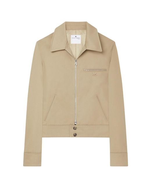 Courreges Natural Courrèges Logo Plaque Zipped Jacket for men