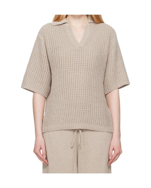 Lauren Manoogian Natural Hand-Woven Polo Shirt
