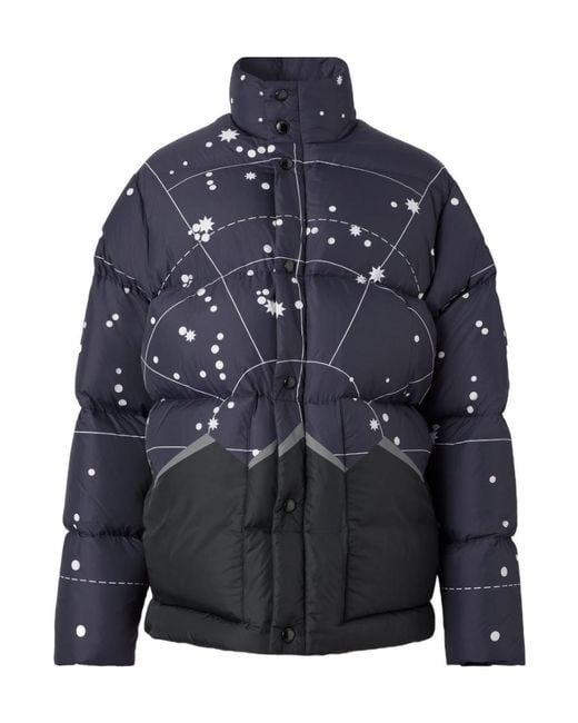 Burberry Blue Geometric Print Puffer Jacket for men