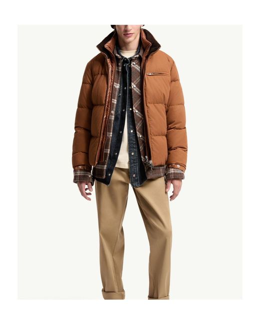 Moncler Brown Isenviel Cotton Poplin Short Down Jacket for men
