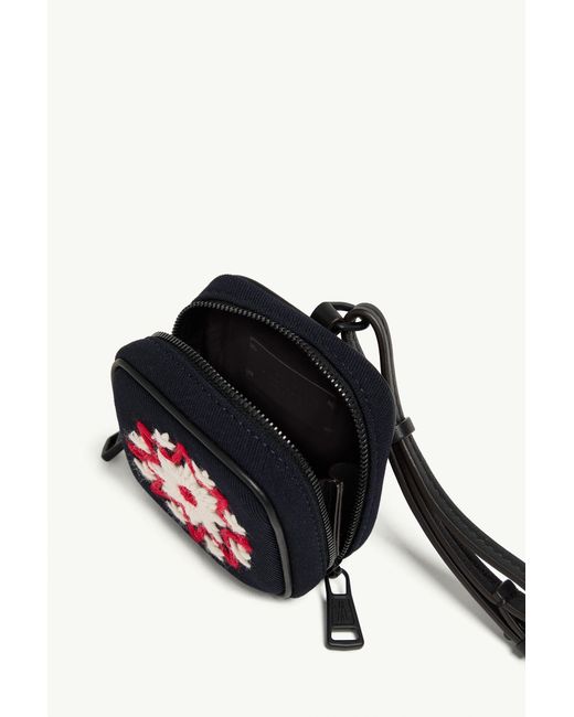Moncler White Embroidered Mini Pouch