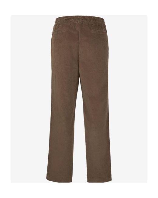 Sease Brown Corduroy Drawstring Pants for men