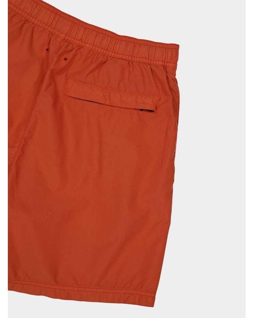 Stone Island Orange Regular Fit Mid-Length Swim Trunks for men