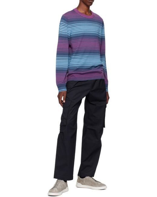 Paul Smith Blue Ps Paul Smith Striped Crewneck Jumper for men