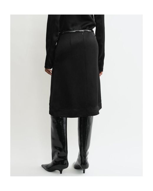 Totême  Black Totême Paneled Midi Skirt