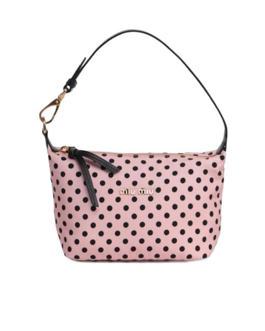 Miu Miu Pink Polka-Dot Print Mini Bag