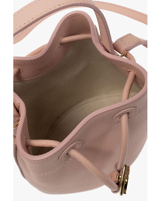 Burberry Pink Mini Tb Leather Bucket Bag