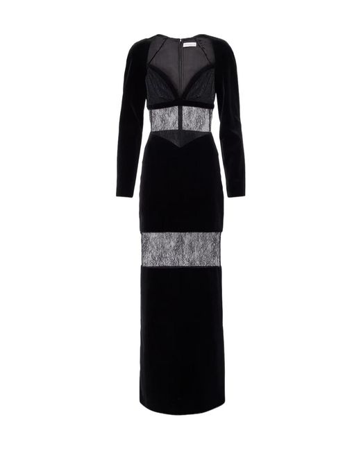 Nina Ricci Black Velvet And Lace Gown