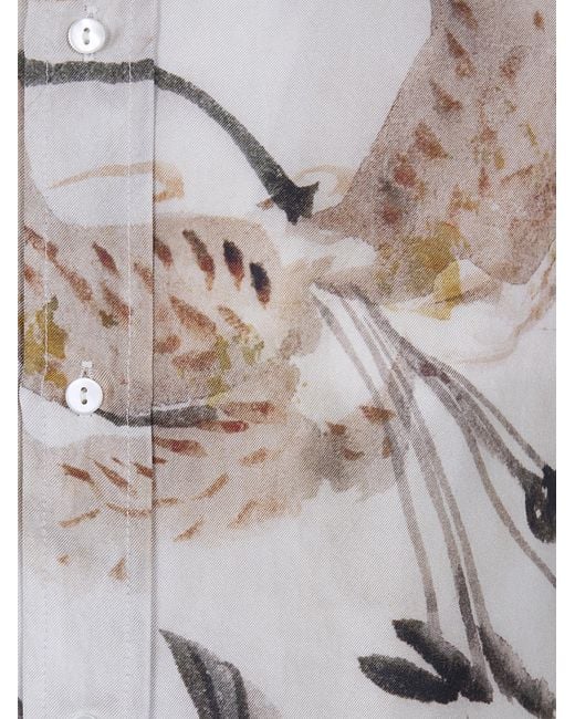 Pierre Louis Mascia Gray Floral Shirt