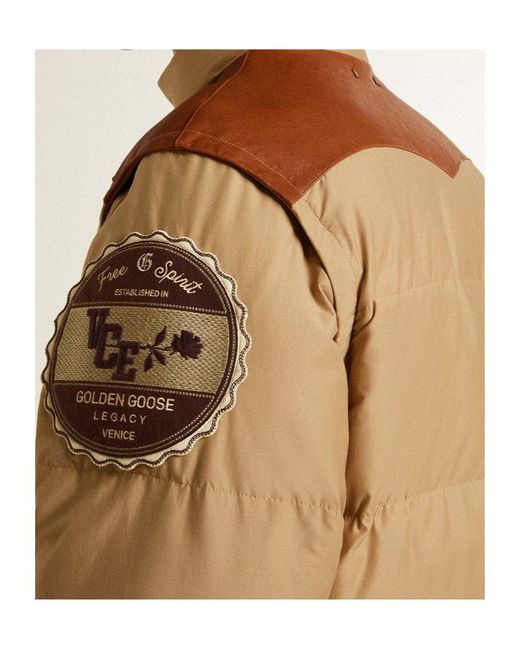 Golden Goose Deluxe Brand Natural Detachable Sleeve Padded Bomber Jacket for men