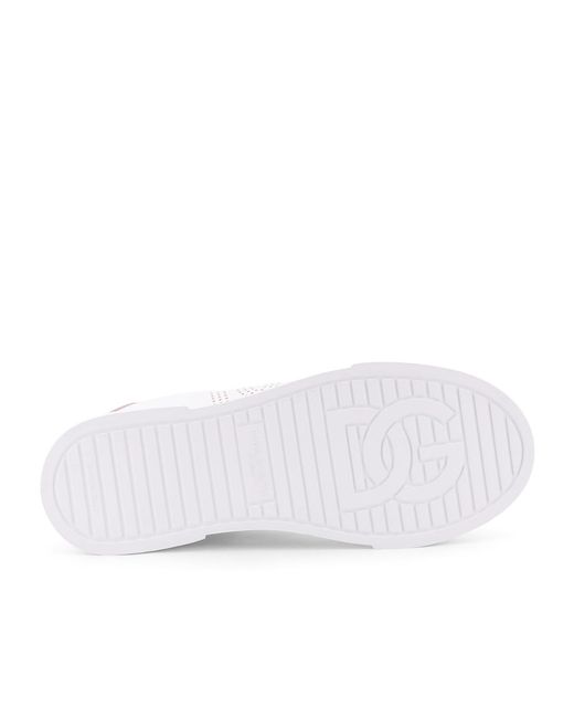 Dolce & Gabbana White Portofino Lace-Up Sneakers