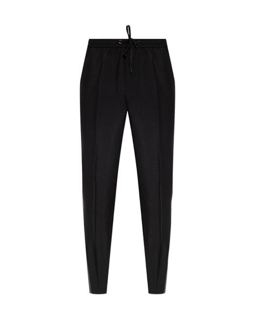 Versace Black Side Stripe Drawstring Trousers for men