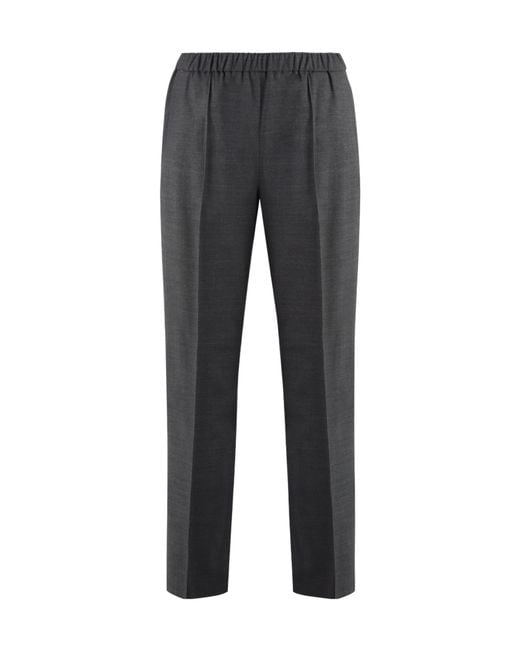 Fabiana Filippi Gray Straight-Leg Trousers