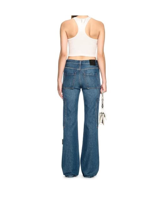 Off-White c/o Virgil Abloh Blue Straight-Leg Cargo Jeans