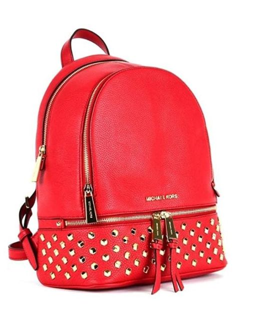 Michael Kors Red Rivet Detail Backpack