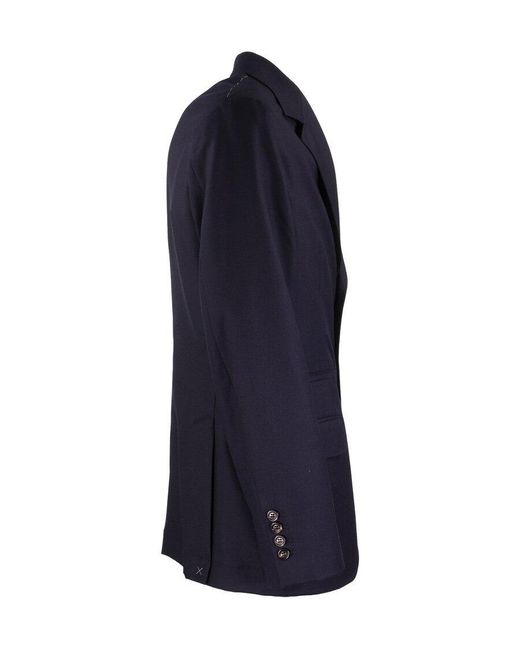 Brunello Cucinelli Blue Single-Breasted Wool Blazer for men