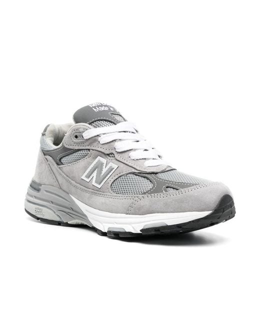 New Balance White 993 Lace-Up Sneakers