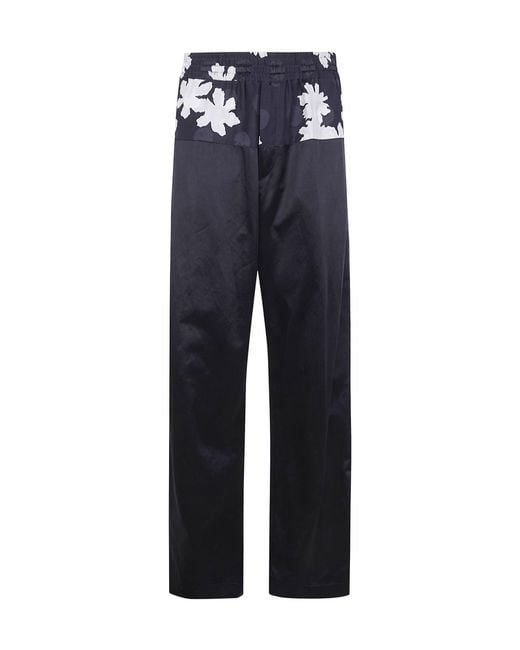 Dries Van Noten Blue Pablo Bi-Color Trousers for men
