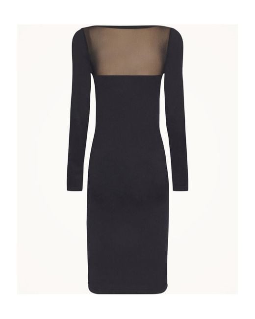 Wolford Black Sheer-Panel Midi Dress
