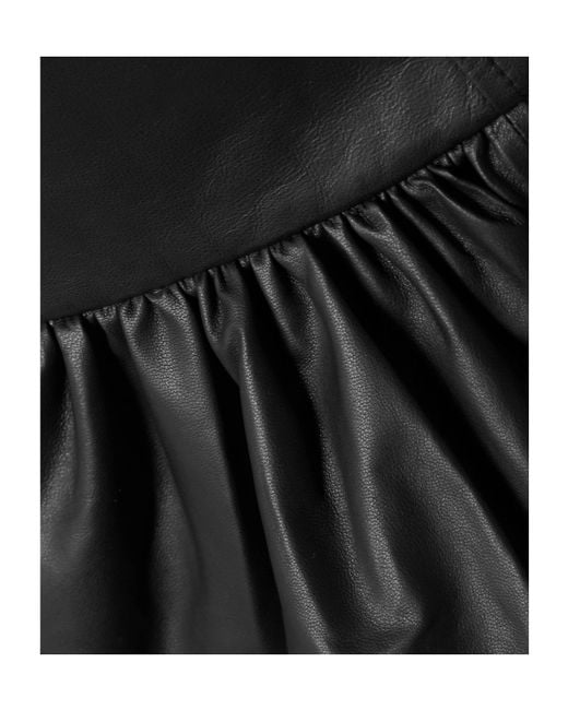 Jason Wu Black Ruffled Tiered Leather Mini Skirt