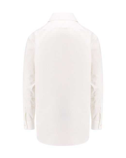 The Row White Buttoned Long-Sleeved Shirt