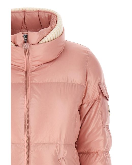 Moncler Pink Zip-Up Puffer Jacket