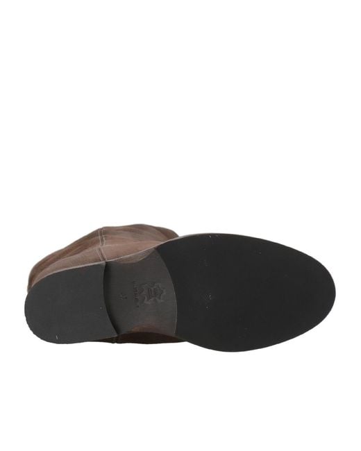 Via Roma 15 Brown Round-Toe Ankle Boots