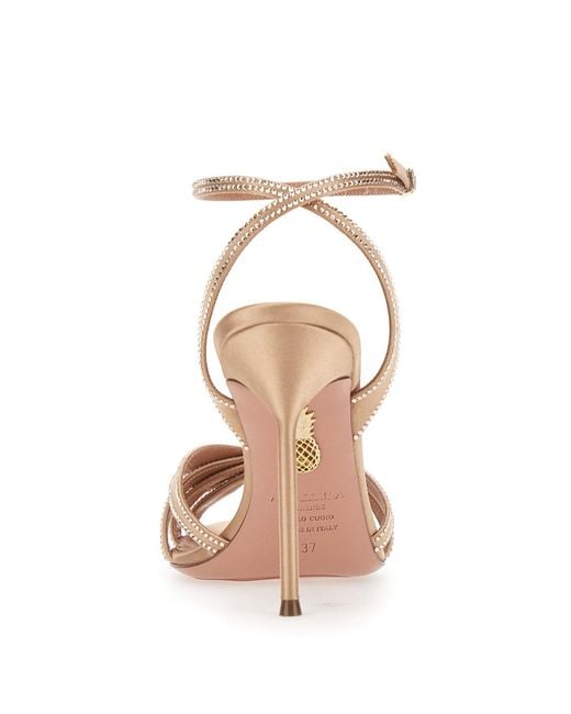 Aquazzura Pink Round-Toe High-Heeled Sandals