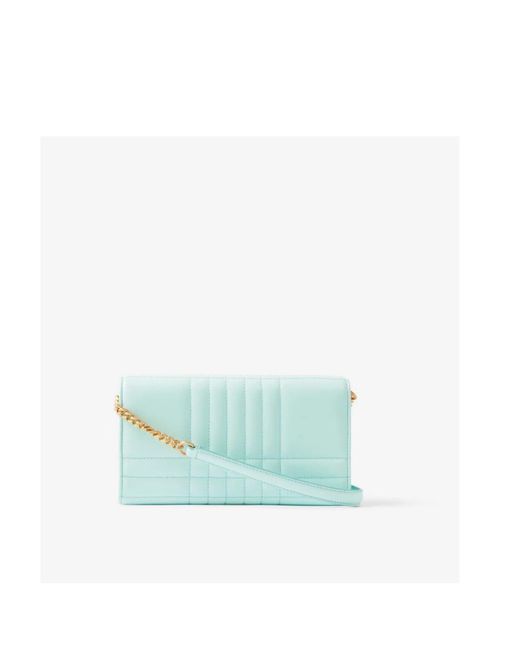Burberry Blue Lola Quilted Chain-Linked Wallet