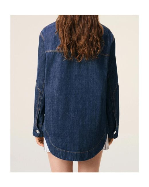 AMI Blue Ami Ami De Coeur Worker Worker Overshirt for men
