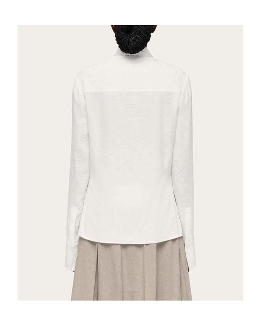 Ferragamo White Stray-Collar Shirt