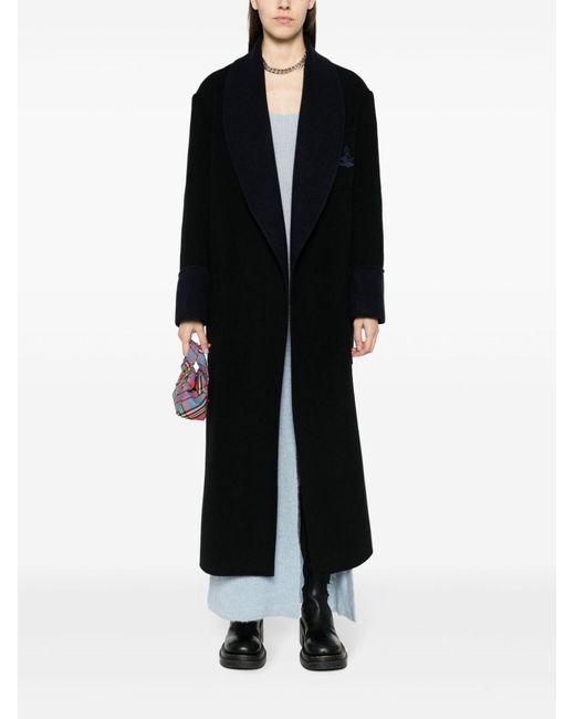 Vivienne Westwood Black Long-Sleeved Embroidered Coat