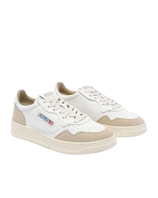 Autry White Medalist Low-Top Sneakers